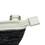 Pre-Owned flat Shoulder bag Navy white Leather Canvas Gold GUCCI