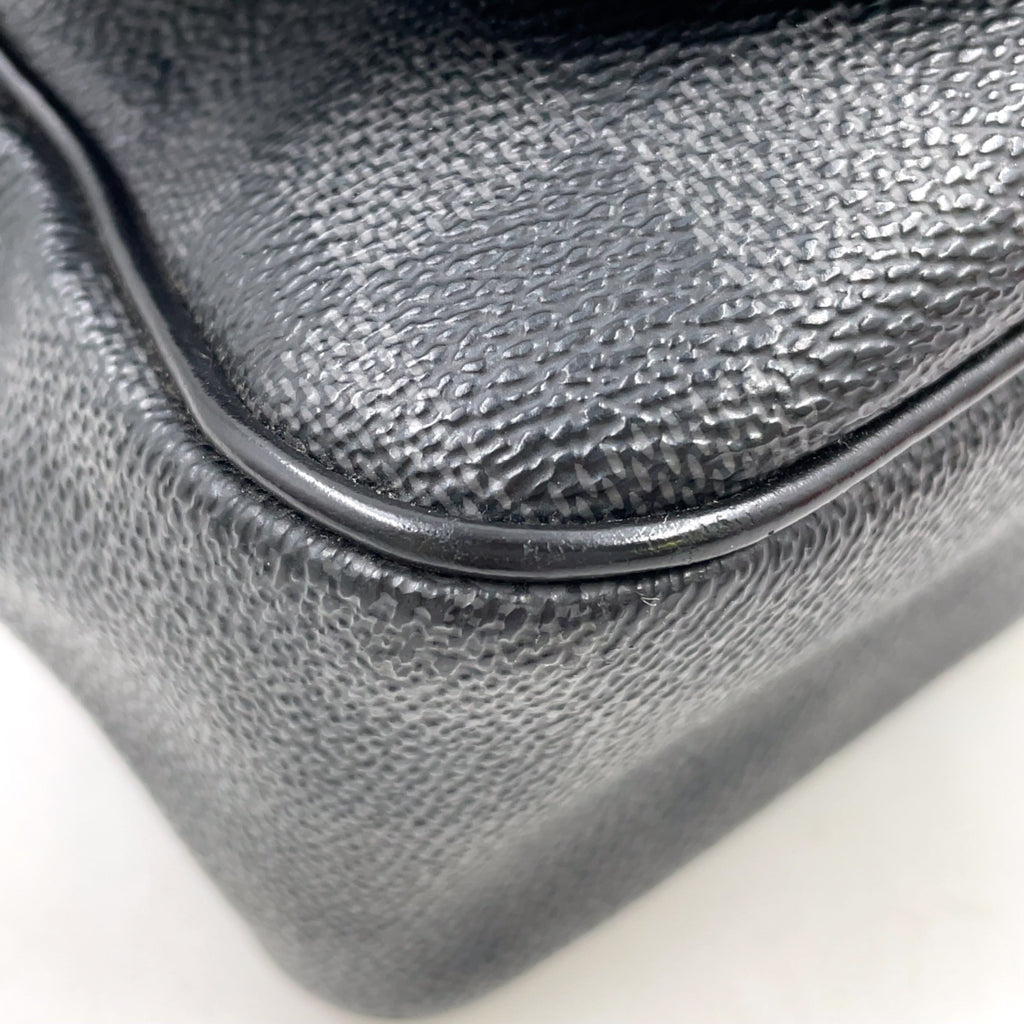 Pre-Owned Daniel MM Damier Graphite Shoulder bag black Leather PVC Silver N58029 LOUIS VUITTON