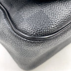 Pre-Owned Daniel MM Damier Graphite Shoulder bag black Leather PVC Silver N58029 LOUIS VUITTON