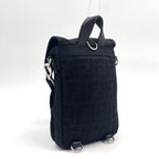 Pre-Owned fendiness mini Shoulder bag black Leather Nylon Silver 7VZ068 FENDI