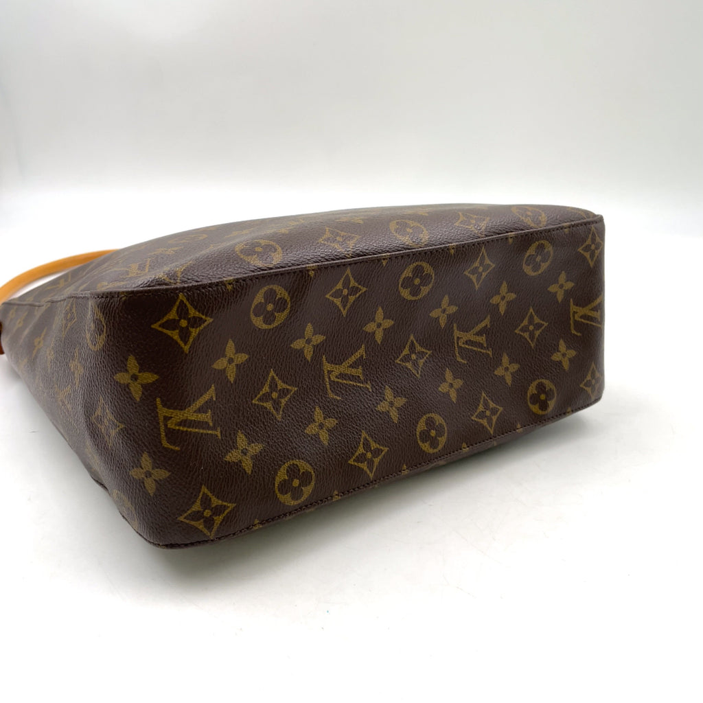 Pre-Owned Looping GM monogram Shoulder bag Brown Leather PVC Gold M51145 LOUIS VUITTON