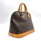 Pre-Owned Alma PM monogram Handbag Brown light brown Leather PVC Gold M51130 LOUIS VUITTON