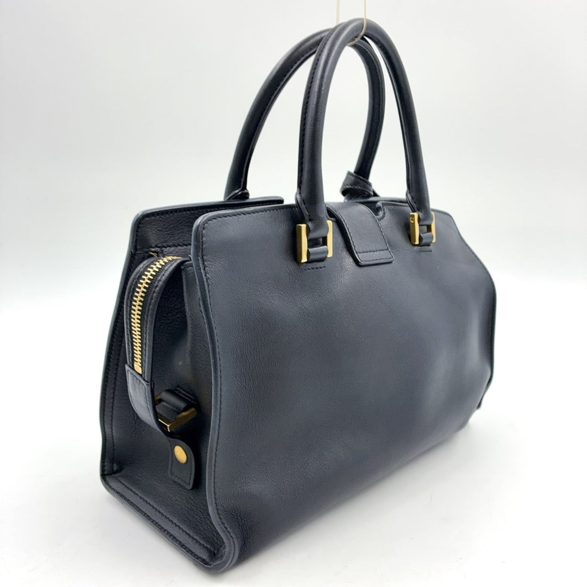 Pre-Owned Baby Cabas Handbag black Calfskin Gold LTH424868 SAINT LAURENT PARIS