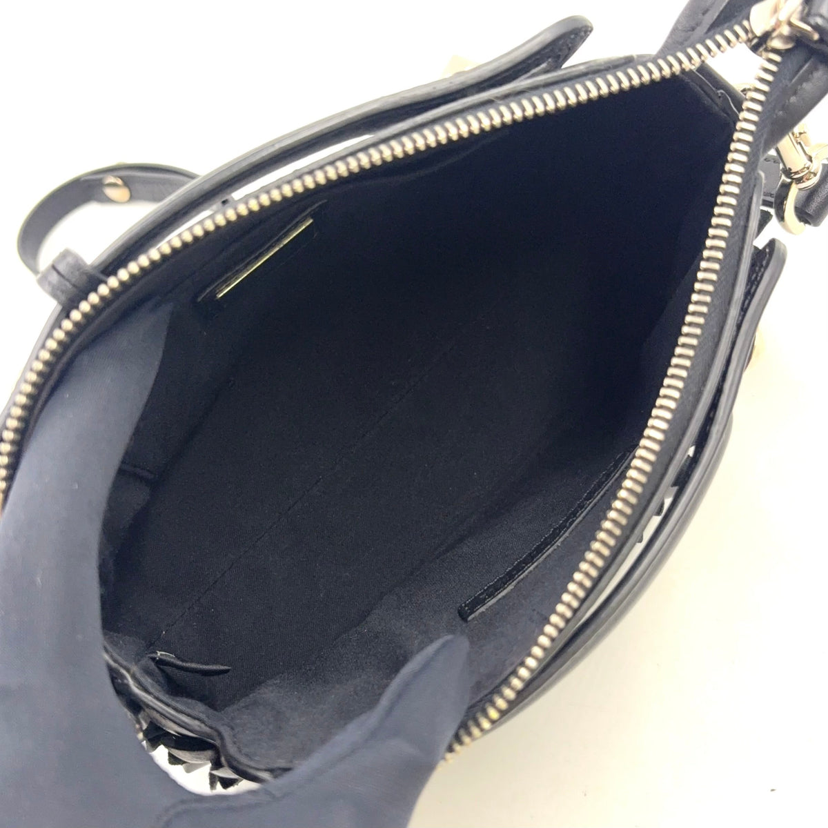 Pre-Owned by the way Flowerland 2WAY Handbag black Calfskin Silver FENDI