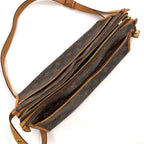 Pre-Owned Popincourt Ron monogram Shoulder bag Brown light brown Leather PVC Gold M40008 LOUIS VUITTON