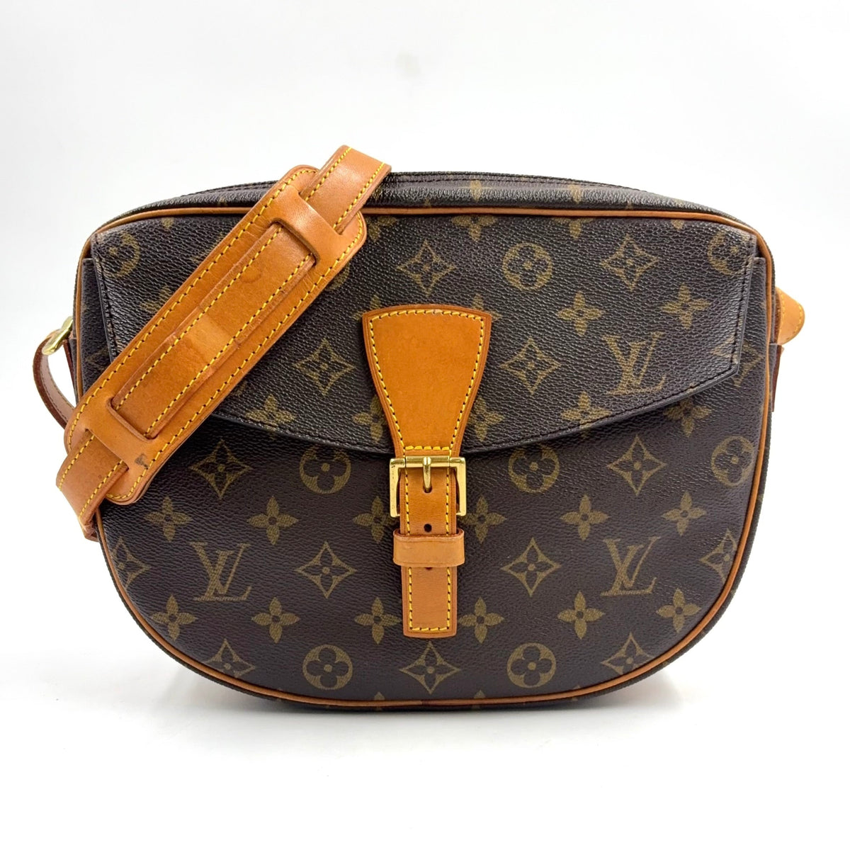 Pre-Owned Genefille GM monogram Shoulder bag Brown light brown Leather PVC Gold M51225 LOUIS VUITTON