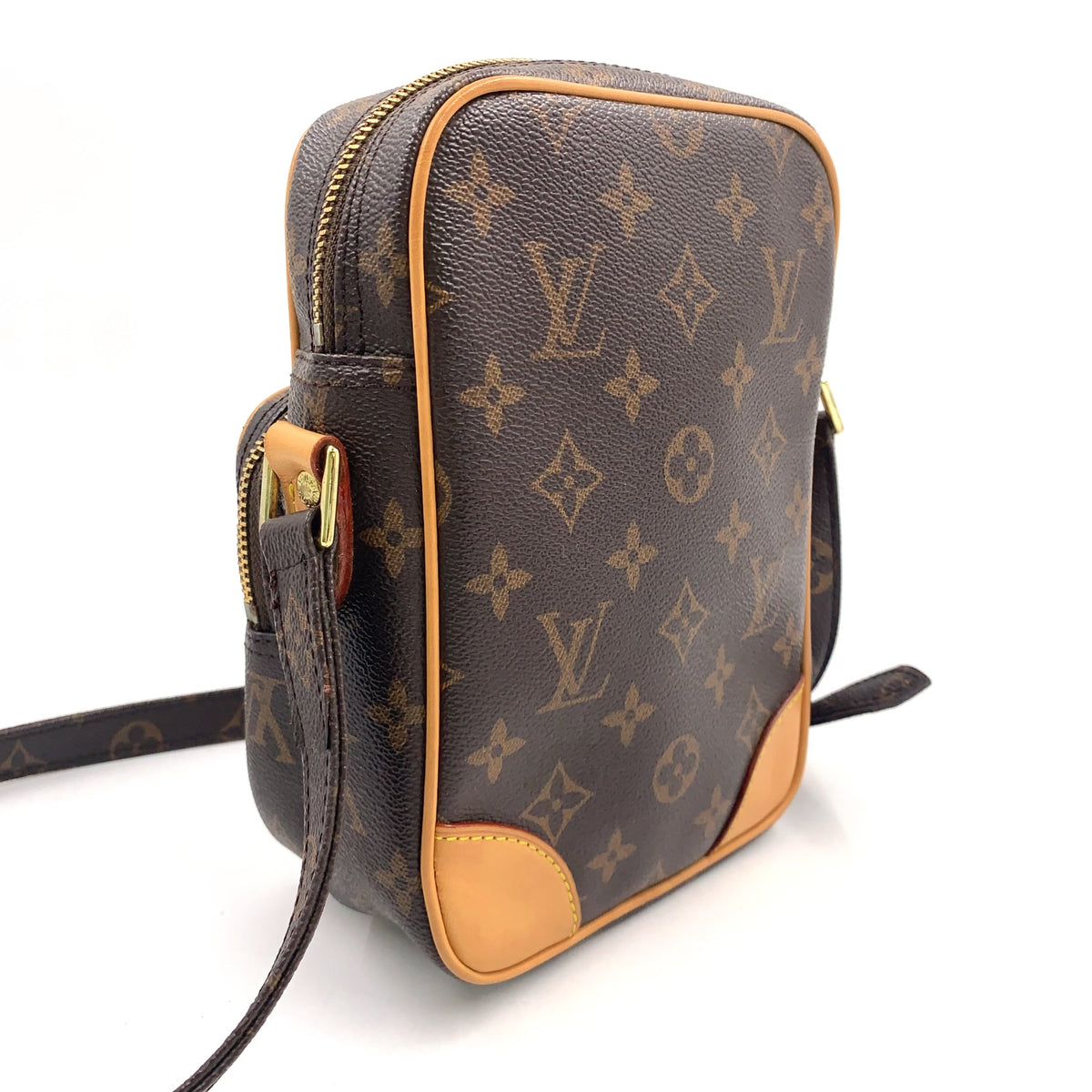 Pre-Owned Amazon monogram Shoulder bag Brown Leather PVC Gold M45236 LOUIS VUITTON