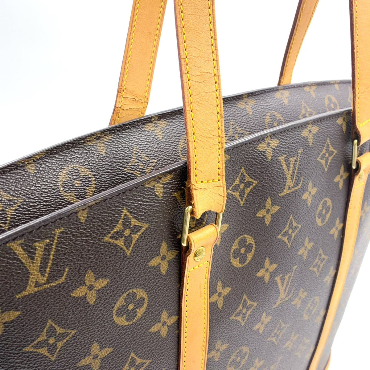 Pre-Owned Babylone monogram tote bag Brown light brown Leather PVC Gold M51102 LOUIS VUITTON