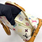 Pre-Owned Alma monogram multicolor Bron Handbag white Leather PVC Gold M92647 LOUIS VUITTON