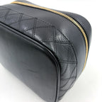 Pre-Owned Bicolore vanity bag Unknown serial number Handbag black Leather Gold A01618 CHANEL