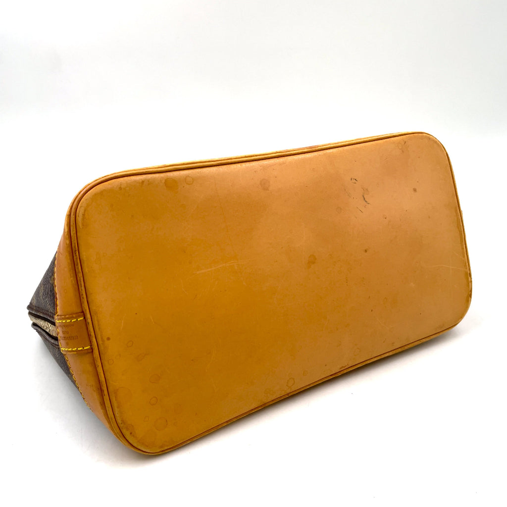 Pre-Owned Alma PM monogram Handbag Brown light brown Leather PVC Gold M51130 LOUIS VUITTON