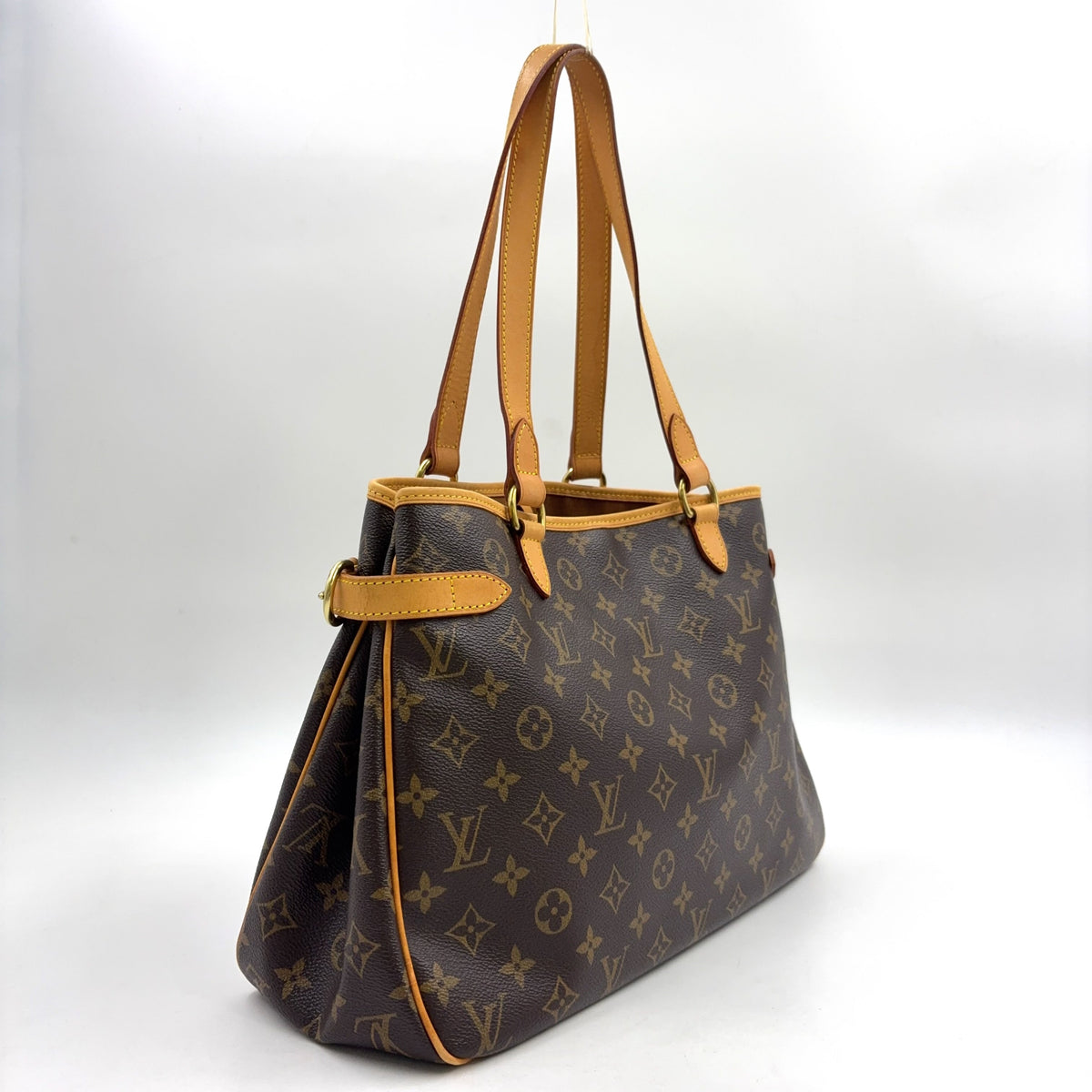 Pre-Owned Batignolles Horizontal monogram tote bag Brown light brown Leather PVC Gold M51154 LOUIS VUITTON