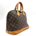 Pre-Owned Alma PM monogram Handbag Brown light brown Leather PVC Gold M51130 LOUIS VUITTON