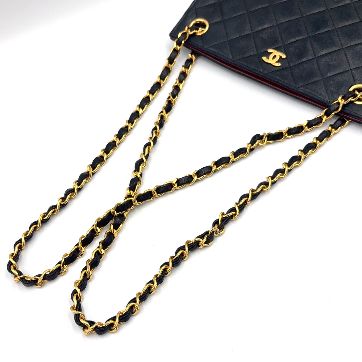 Pre-Owned matelasse coco mark tote bag Serial number starting with 0 Shoulder bag black Bordeaux lambskin Gold CHANEL
