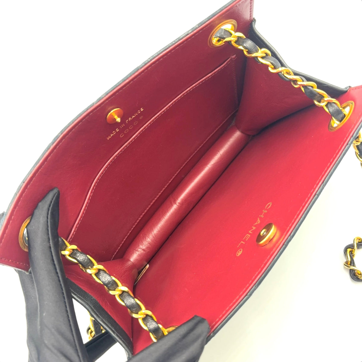 Pre-Owned matelasse coco mark tote bag Serial number starting with 0 Shoulder bag black Bordeaux lambskin Gold CHANEL