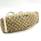 Pre-Owned Abby tote bag Shoulder bag beige Leather Canvas Silver 130736 GUCCI