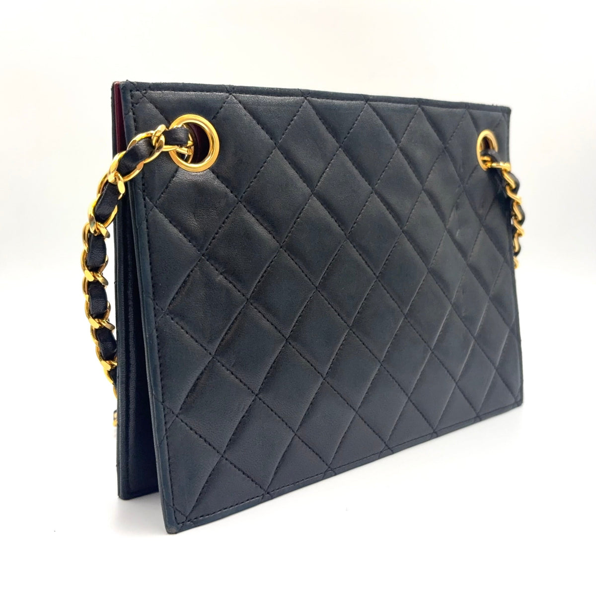 Pre-Owned matelasse coco mark tote bag Serial number starting with 0 Shoulder bag black Bordeaux lambskin Gold CHANEL