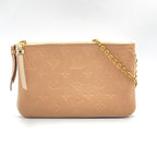 Pre-Owned Pochette Double zip monogram Amplant Shoulder bag off white pink beige Leather Gold M63919 LOUIS VUITTON