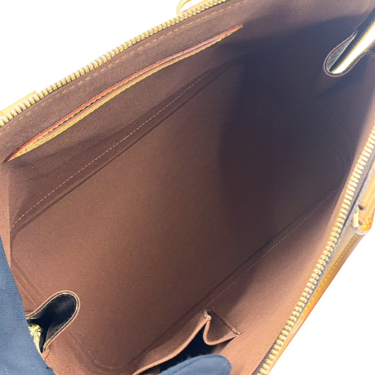 Pre-Owned Alma PM monogram Handbag Brown Leather PVC Gold M51130 LOUIS VUITTON