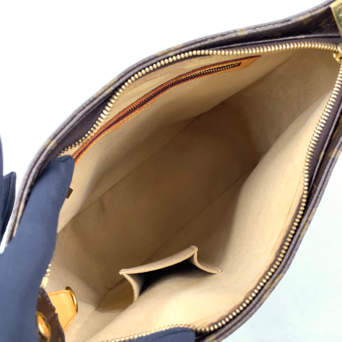 Pre-Owned Looping GM monogram Shoulder bag Brown Leather PVC Gold M51145 LOUIS VUITTON