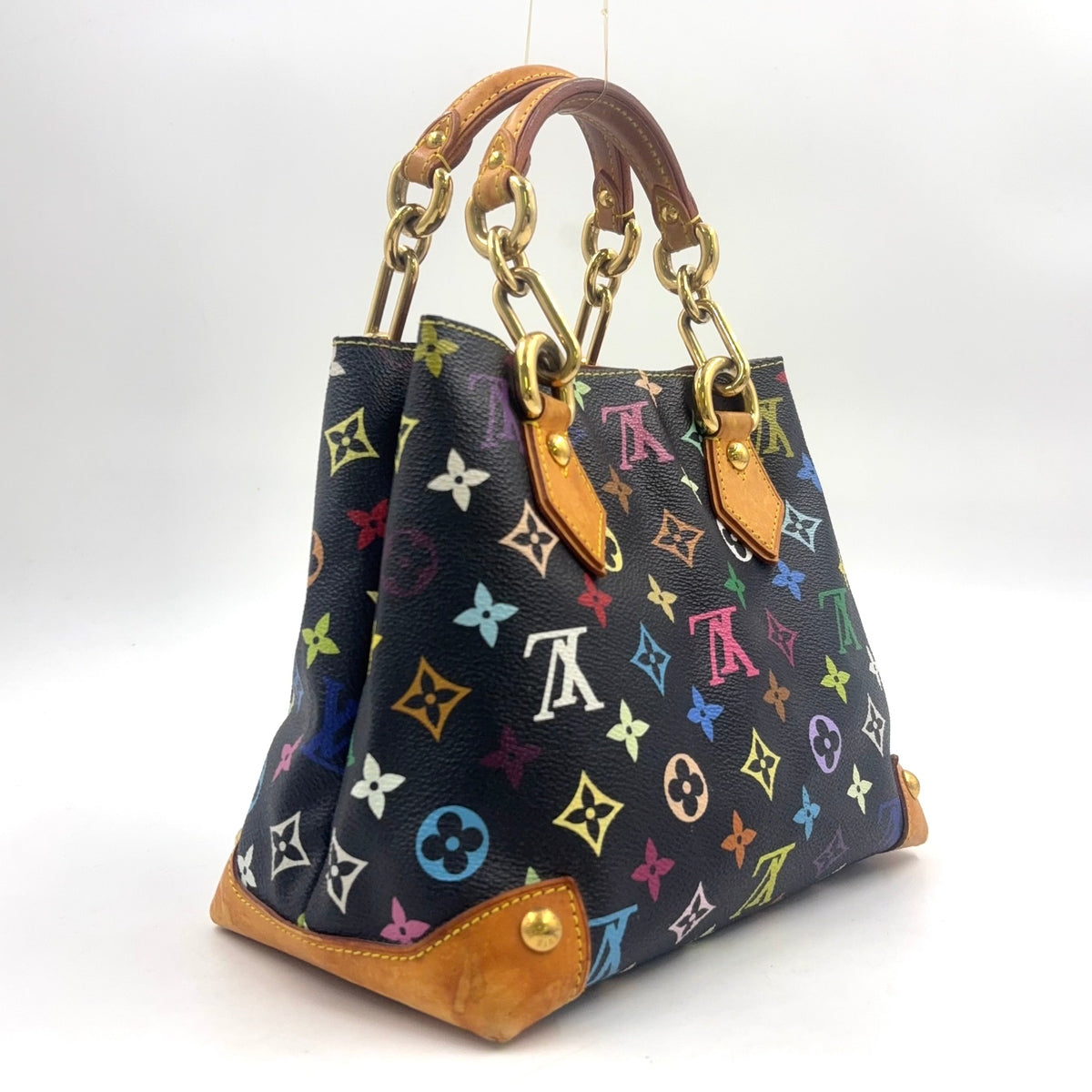 Pre-Owned Audra monogram multicolor Noir Handbag Brown black Leather PVC Gold M40048 LOUIS VUITTON