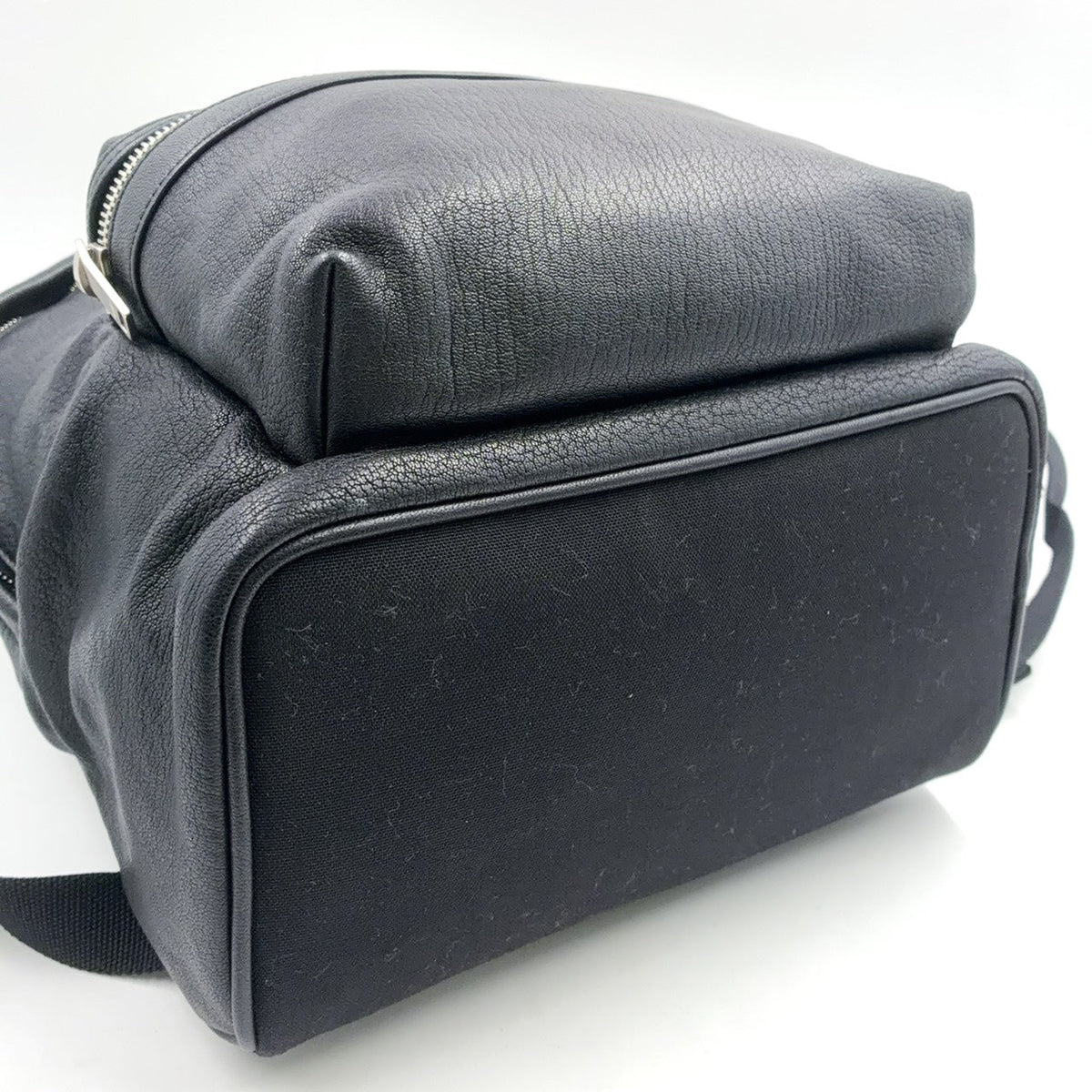 Pre-Owned city Leather Backpack black Leather Silver SAINT LAURENT PARIS