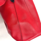 Pre-Owned FF Tote Shoulder bag Handbag Red Leather Gold FENDI