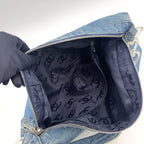 Pre-Owned coco mark Serial number starting with 7 one shoulder bag blue Denim Plastic Silver CHANEL
