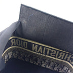 Pre-Owned DiorTravel Vanity Handbag off white Navy Cotton Silver Christian Dior