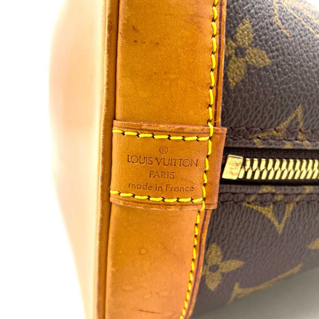 Pre-Owned Alma PM monogram Handbag Brown light brown Leather PVC Gold M51130 LOUIS VUITTON