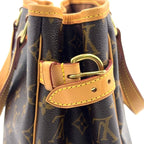 Pre-Owned Batignolles monogram Handbag Brown Leather PVC Gold M51156 LOUIS VUITTON