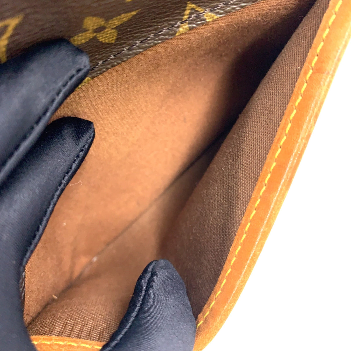Pre-Owned Popincourt Ron monogram Shoulder bag Brown light brown Leather PVC Gold M40008 LOUIS VUITTON
