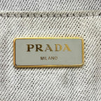Pre-Owned CANAPA Kanapa tote bag white Denim Gold 1BG642 PRADA
