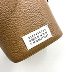 Pre-Owned 5AC Mini bucket bag Shoulder bag Brown Leather Canvas Gold S56WG0164 P4348 T2281 Maison Margiela