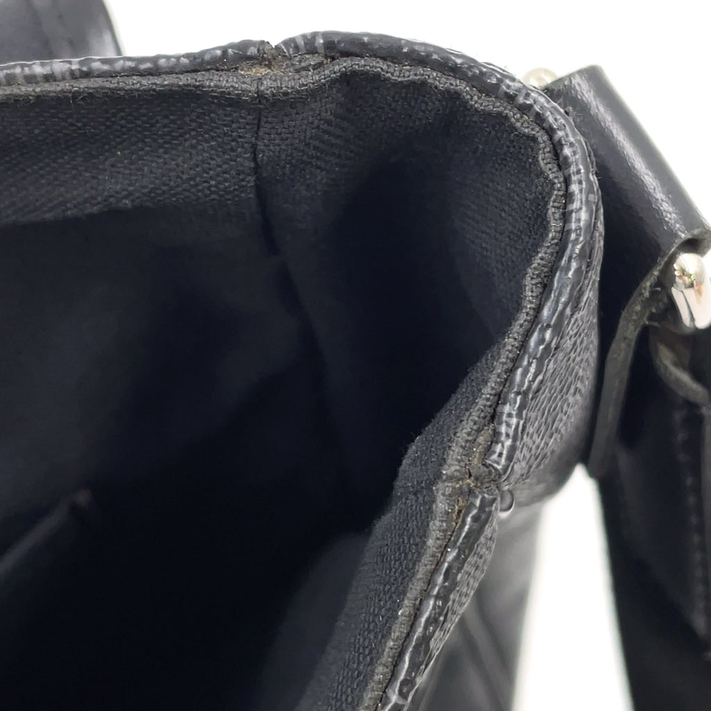 Pre-Owned Daniel MM Damier Graphite Shoulder bag black Leather PVC Silver N58029 LOUIS VUITTON