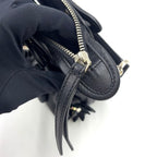 Pre-Owned by the way Flowerland 2WAY Handbag black Calfskin Silver FENDI