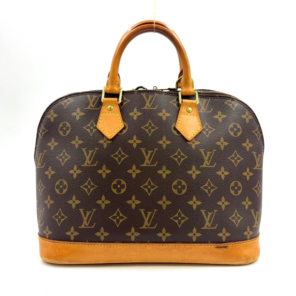 Pre-Owned Alma PM monogram Handbag Brown light brown Leather PVC Gold M51130 LOUIS VUITTON