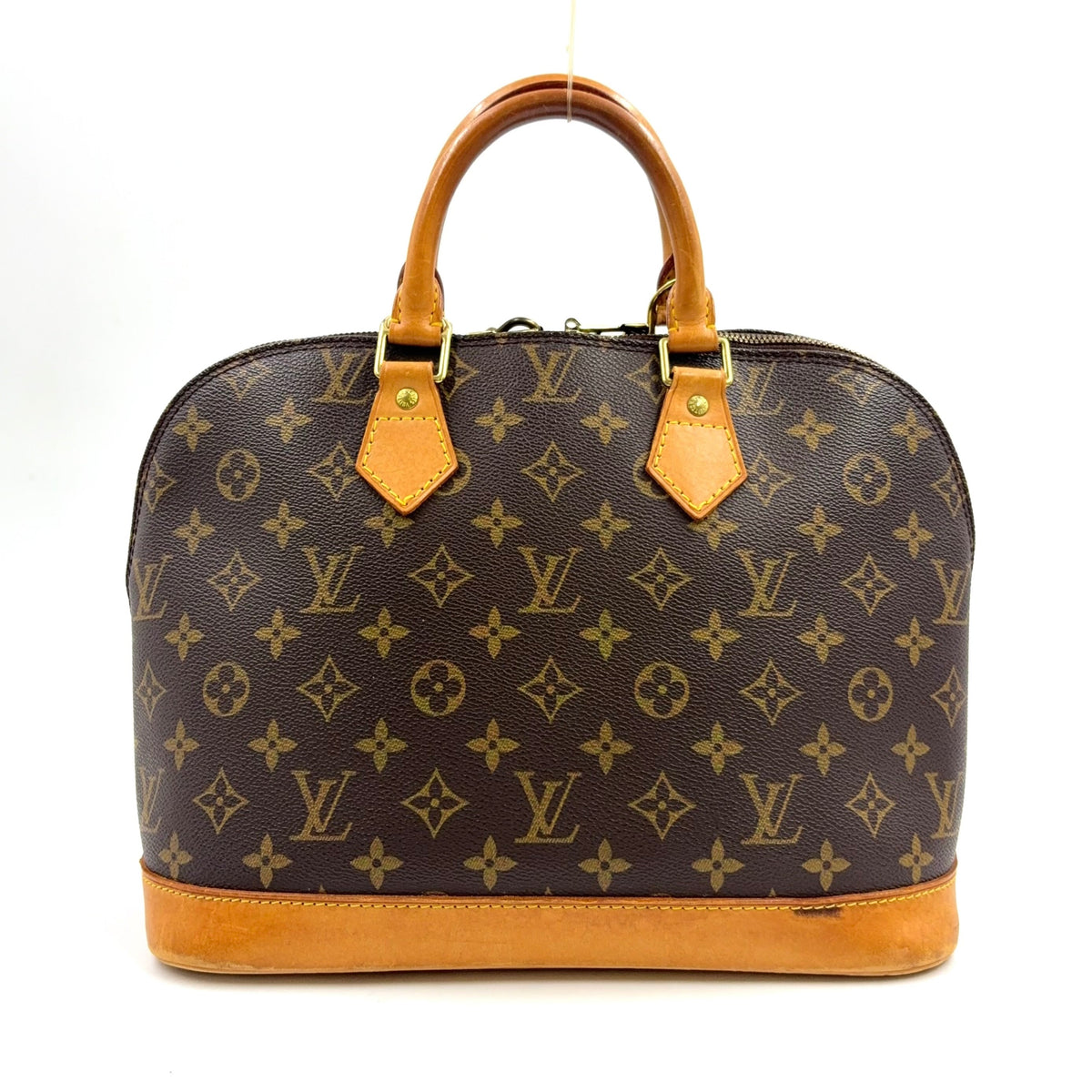 Pre-Owned Alma PM monogram Handbag Brown light brown Leather PVC Gold M51130 LOUIS VUITTON