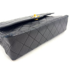 Pre-Owned Paris exclusive matelasse double flap 6-digit serial number Shoulder bag black lambskin Gold CHANEL