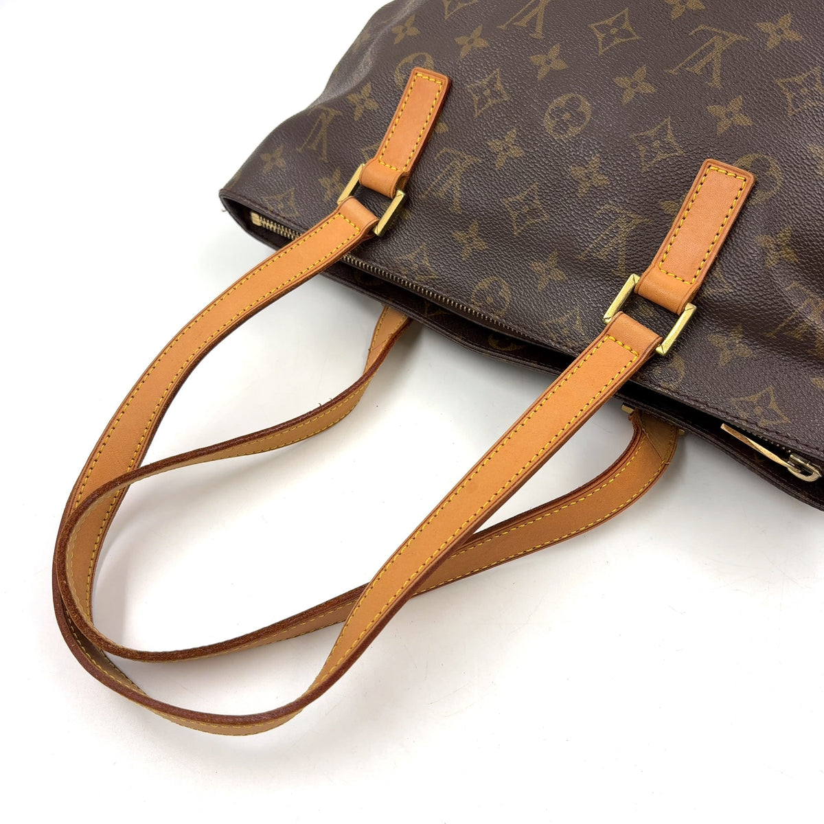 Pre-Owned Cabas Piano monogram tote bag Brown light brown Leather PVC Gold M51148 LOUIS VUITTON