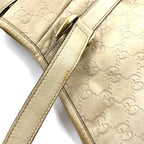 Pre-Owned Abby Handbag ivory Leather Gold 130736 GUCCI