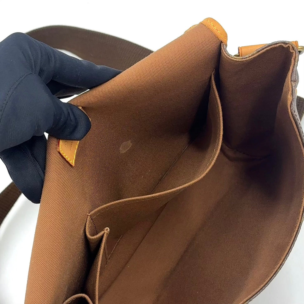 Pre-Owned Boss PM monogram macassar Shoulder bag Brown PVC Gold M56717 LOUIS VUITTON