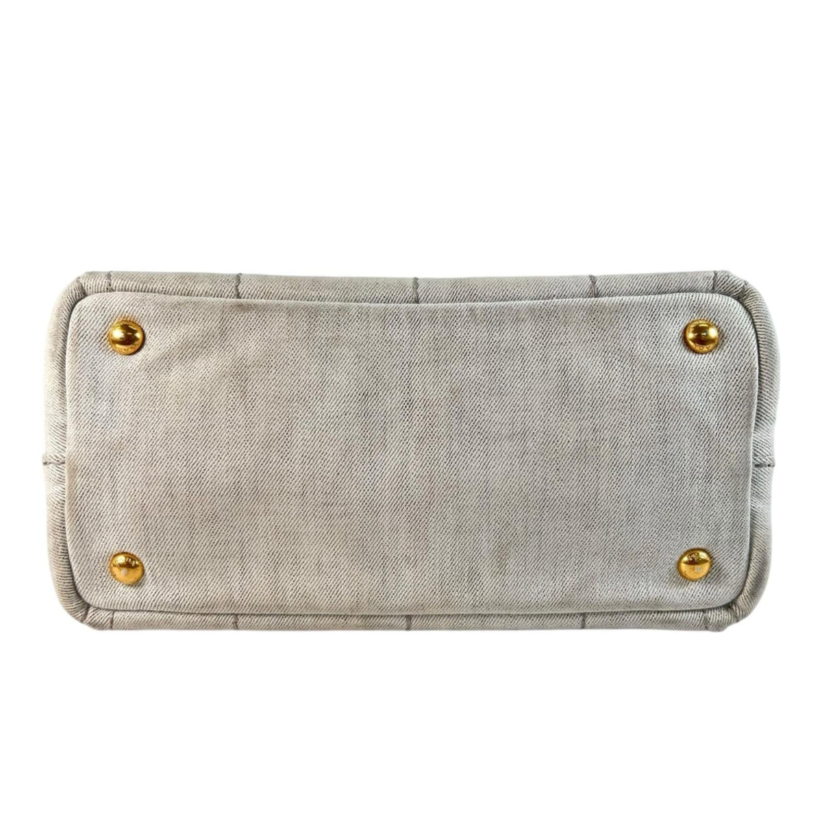 Pre-Owned CANAPA Kanapa tote bag white Denim Gold 1BG642 PRADA