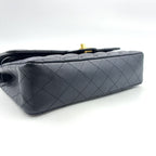 Pre-Owned Matelassé 25 Double-flap chain shoulder bag Serial number starting with 11 W chain shoulder bag black Grained Calfskin Gold A01112 CHANEL