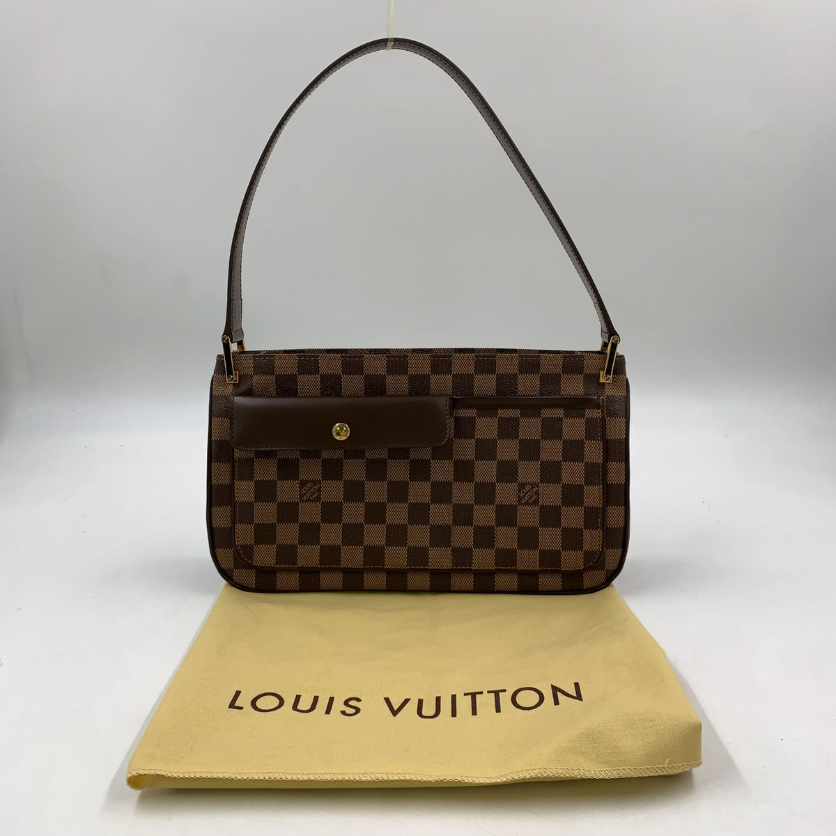 Pre-Owned Aubagne Damier  ebene Shoulder bag Brown PVC Gold N51129 LOUIS VUITTON