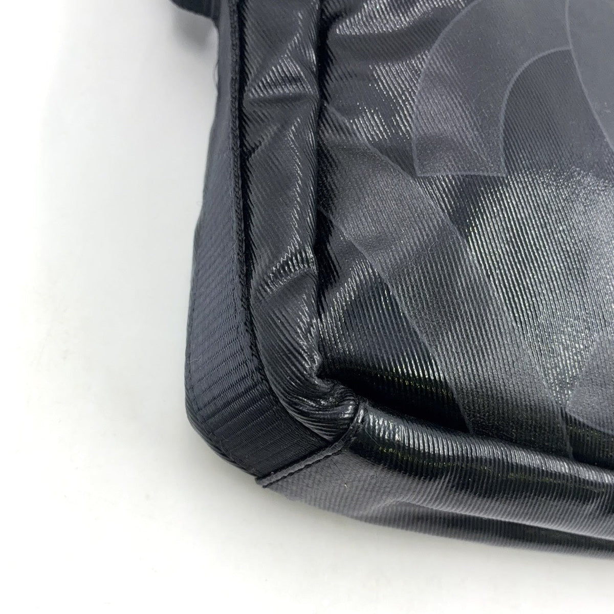 Pre-Owned coco mark Serial number starting with 11 Shoulder bag black Coated canvas Nylon Silver  CHANEL
