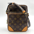 Pre-Owned Amazon monogram Shoulder bag Brown Leather PVC Gold M45236 LOUIS VUITTON