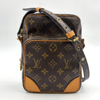 Pre-Owned Amazon monogram Shoulder bag Brown Leather PVC Gold M45236 LOUIS VUITTON