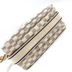 Pre-Owned Naviglio Damier Azur Shoulder bag beige white Leather PVC Gold N51189 LOUIS VUITTON