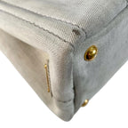 Pre-Owned CANAPA Kanapa tote bag white Denim Gold 1BG642 PRADA